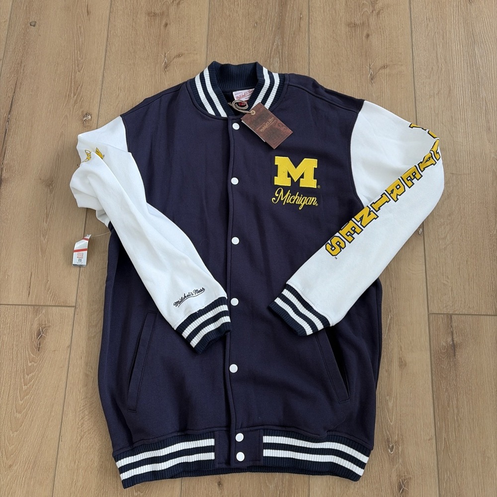 Mitchell And Ness Varsity Jacket University Of Michigan Men's Size Medium Tall